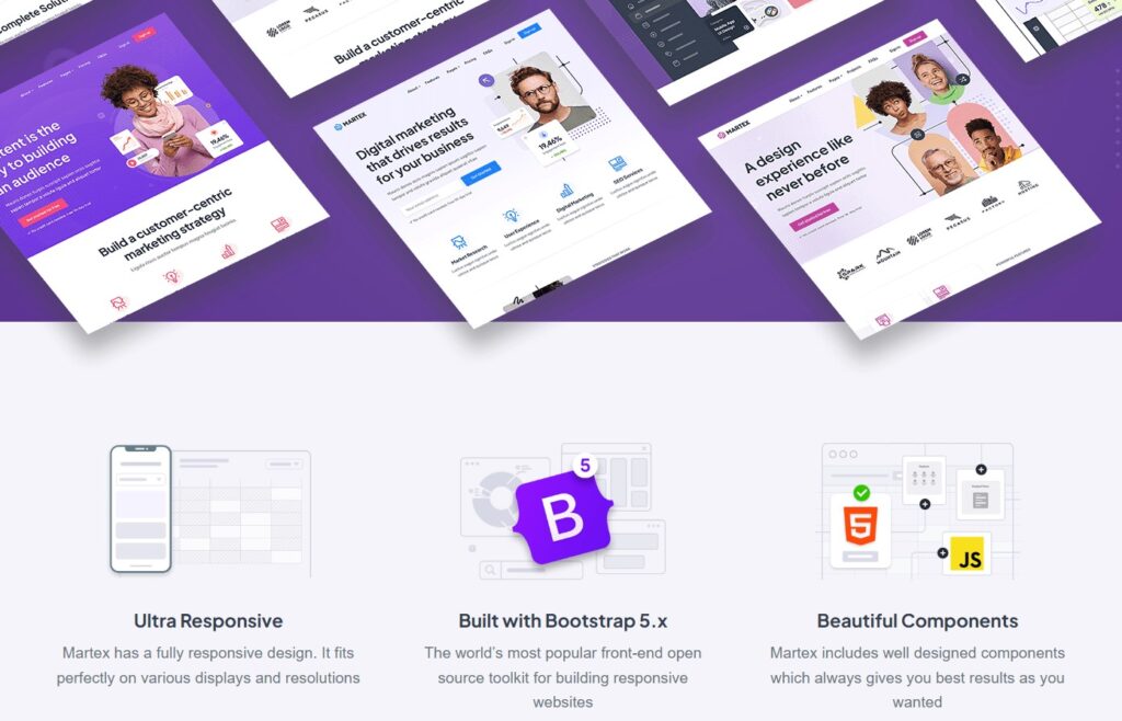 Các tính năng nổi bật của theme Martex
