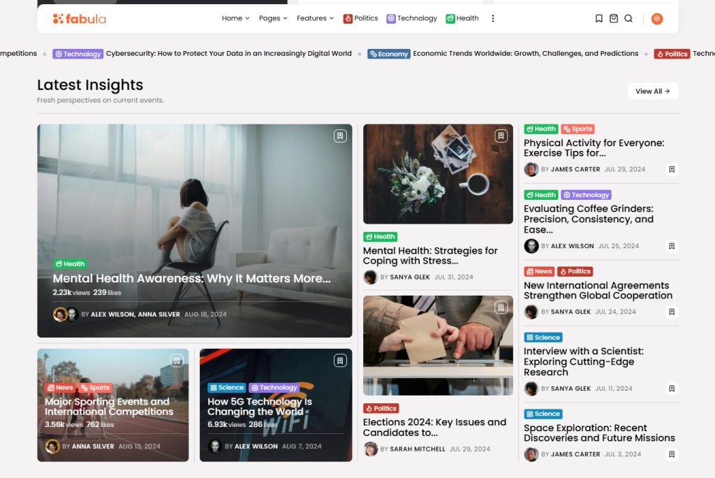 Giao diện Fabula theme