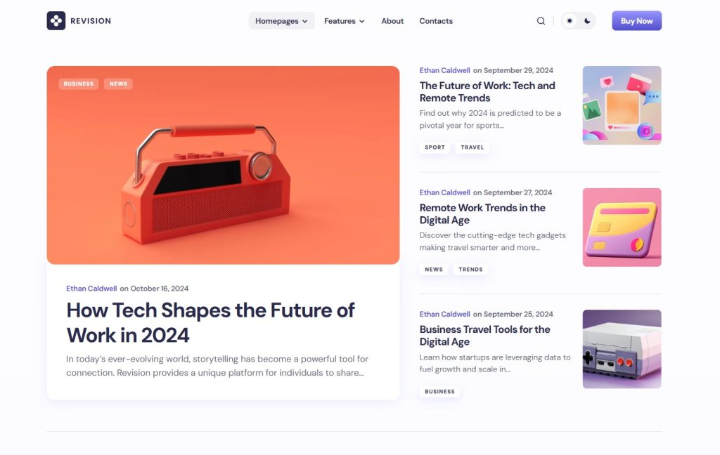 Giới thiệu về Theme Revision