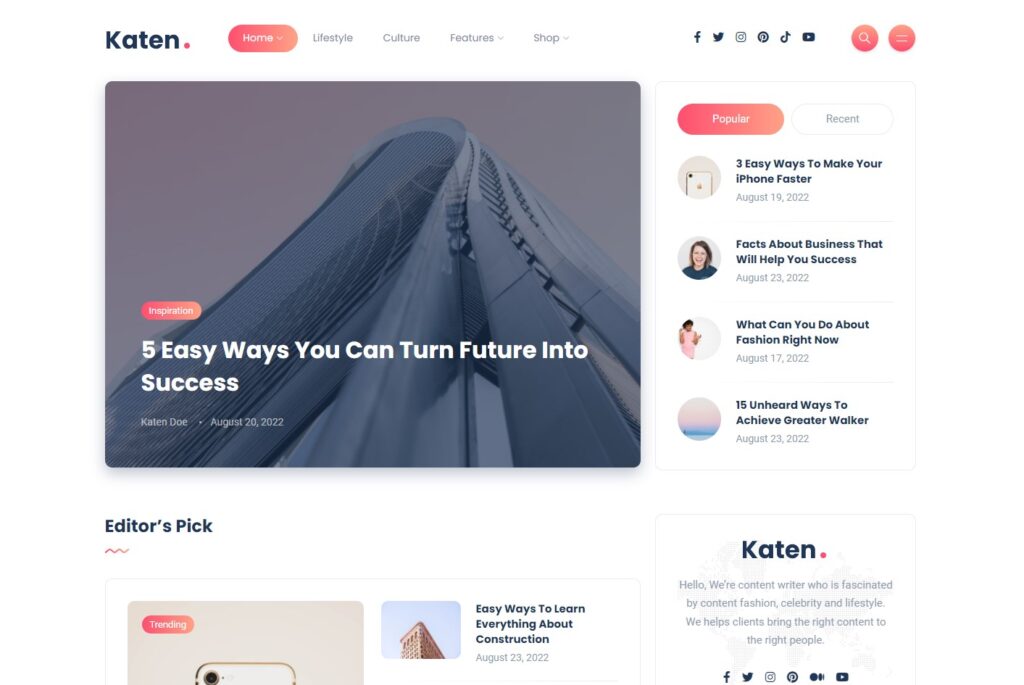 Mẫu magazine katen