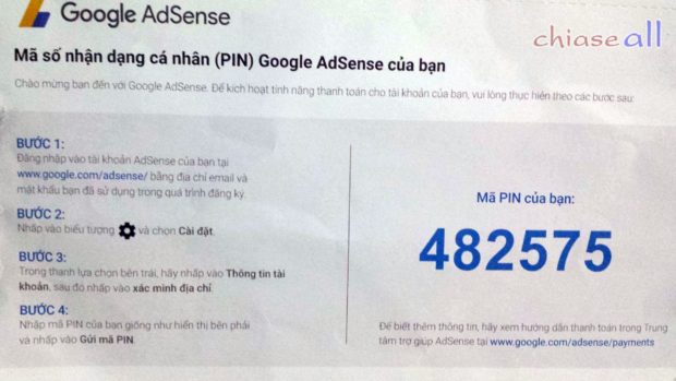 Nhập mã pin vào tài khoản