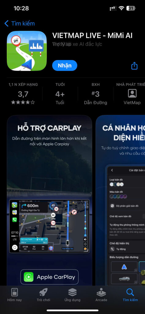 Tải VIETMAP LIVE Miễn Phí Trên iPhone