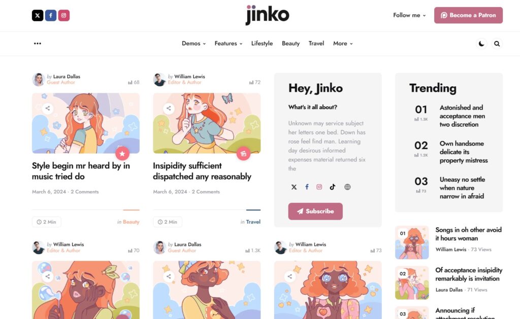 Ưu điểm nổi bật của Theme Jinko