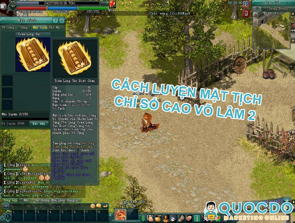 Cách luyện mật tịch chỉ số cao võ lâm 2