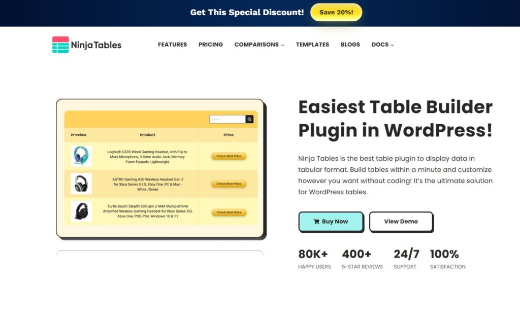 Plugin Ninja Tables Pro 5.2.6